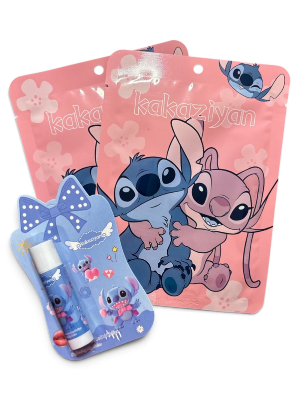 Kakaziyan Stitch Cartoon Face Mask & Lip Balm Set